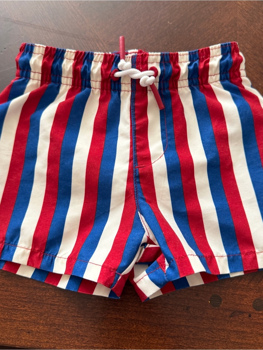 Cat & Jack Baby Swim Trunks Patriotic Red White Blue Stripes. Sz 3-6M